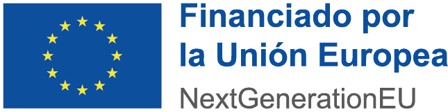 Logo de la Unión Europea con el texto "Financiado por la Unión Europea" y "NextGenerationEU", representando el apoyo financiero de la UE para proyectos de desarrollo y recuperación.